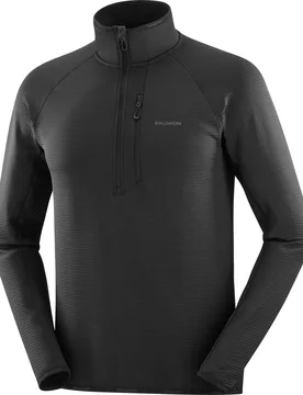 Warmes und leichtes technisches Fleece Sntial Lightwarm HZ M Deep Black für Herren Größe L schwarz - Salomon - FashionsVida