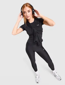 Womens Ribbed SlimT-Shirt - Nero, nero nero Donna taglia M - Under armour - FashionsVida