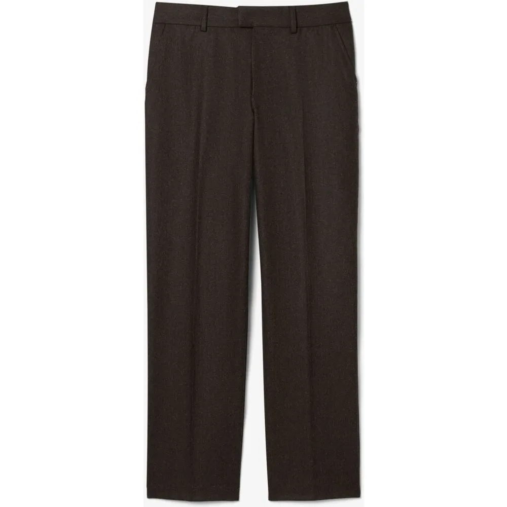 Pantalón de hombre de espiguilla de lana de corte recto - Lacoste - FashionsVida
