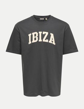 T-Shirt mit Schriftzug Schwarz XXL