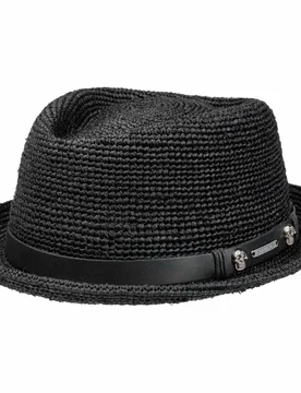 Diamond Crochet Raffia Hat by - black - Female - Size: L (58-59 cm) - Stetson - FashionsVida