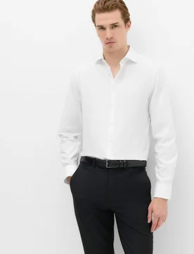 Regular Fit Non Iron Cotton Blend Shirt White male - M&S - FashionsVida