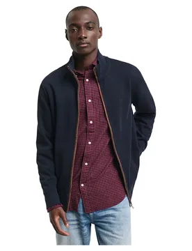 Felpa Con Zip 202802 Evening Blue S - Gant - FashionsVida
