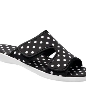Doppelklett-Pantolette „Punkte“ 38 schwarz - wonderwalk - FashionsVida