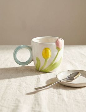 Tazza con motivo di tulipani - multicolor