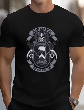 Men's Vintage Skull Badge T-Shirt Gothic Biker Style Casual Cotton Tops - Aliexpress - FashionsVida
