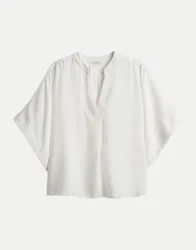 Oversized geschnittene Cape Bluse Fenella Weiß 40
