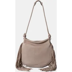 Bolso de hombro en piel con flecos