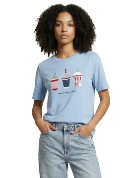 Only Damen T-Shirt Azurblau 514644