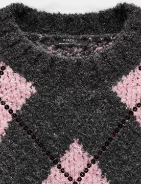 Jersey de mujer de punto con estampado de rombos y lentejuelas decorativas - Parfois - FashionsVida