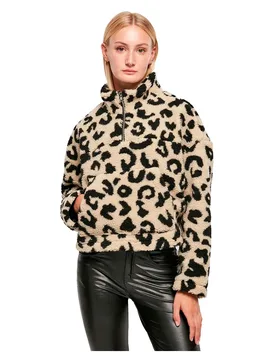 Maglione Con Mezza Zip Aop Sherpa Sand Leo L - Urban classics - FashionsVida