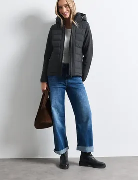 Softsheljacke mit Kapuze und Steppdetails female Blau - Street One - FashionsVida