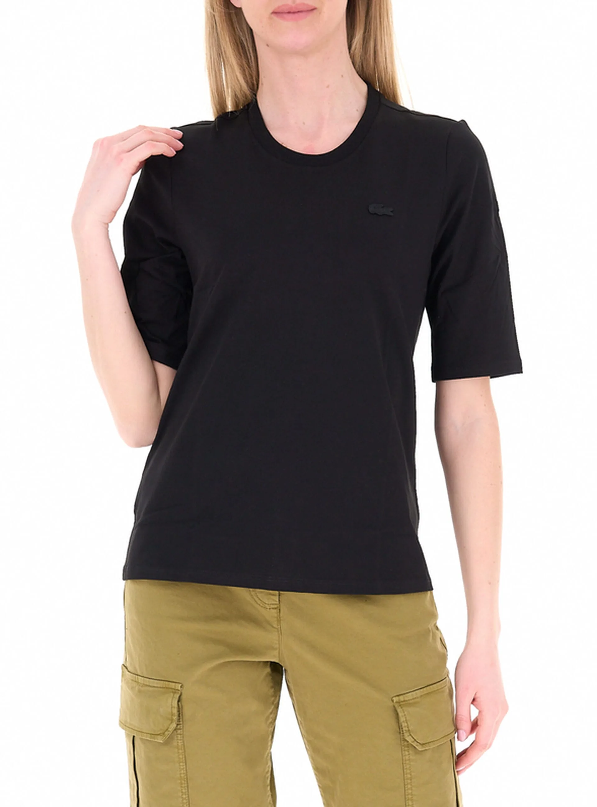 Lacoste T-shirt in cotone NERO 44 - Lacoste - FashionsVida