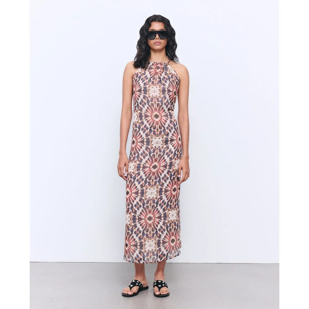 Vestido largo cuello halter - Tintoretto - FashionsVida