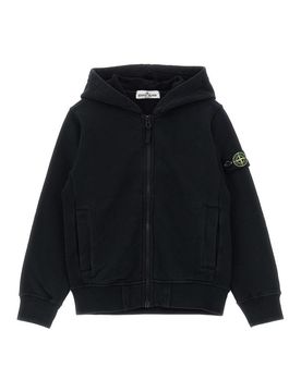 Felpa con cappuccio con zip in cotone