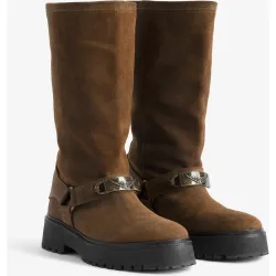 Zadig & Voltaire - Botas de mujer de cuero graso estilo biker