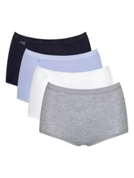 Womens Basic+ Maxi Briefs 4 Pack - Black Polyamide - Size 2xl