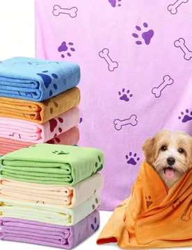 Piezas Toalla de secado de microfibra súper suave para perros, toalla de baño de absorción rápida para el aseo de mascotas, adecuada para perros p - Shein - FashionsVida