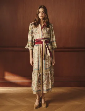 Vestido tipo pañuelo de manga larga - Lloyd's - FashionsVida