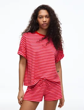 Short Molleton Taille Élastique M Rose - Bershka - FashionsVida