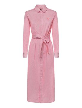 Vestito chemisier a righe con cintura