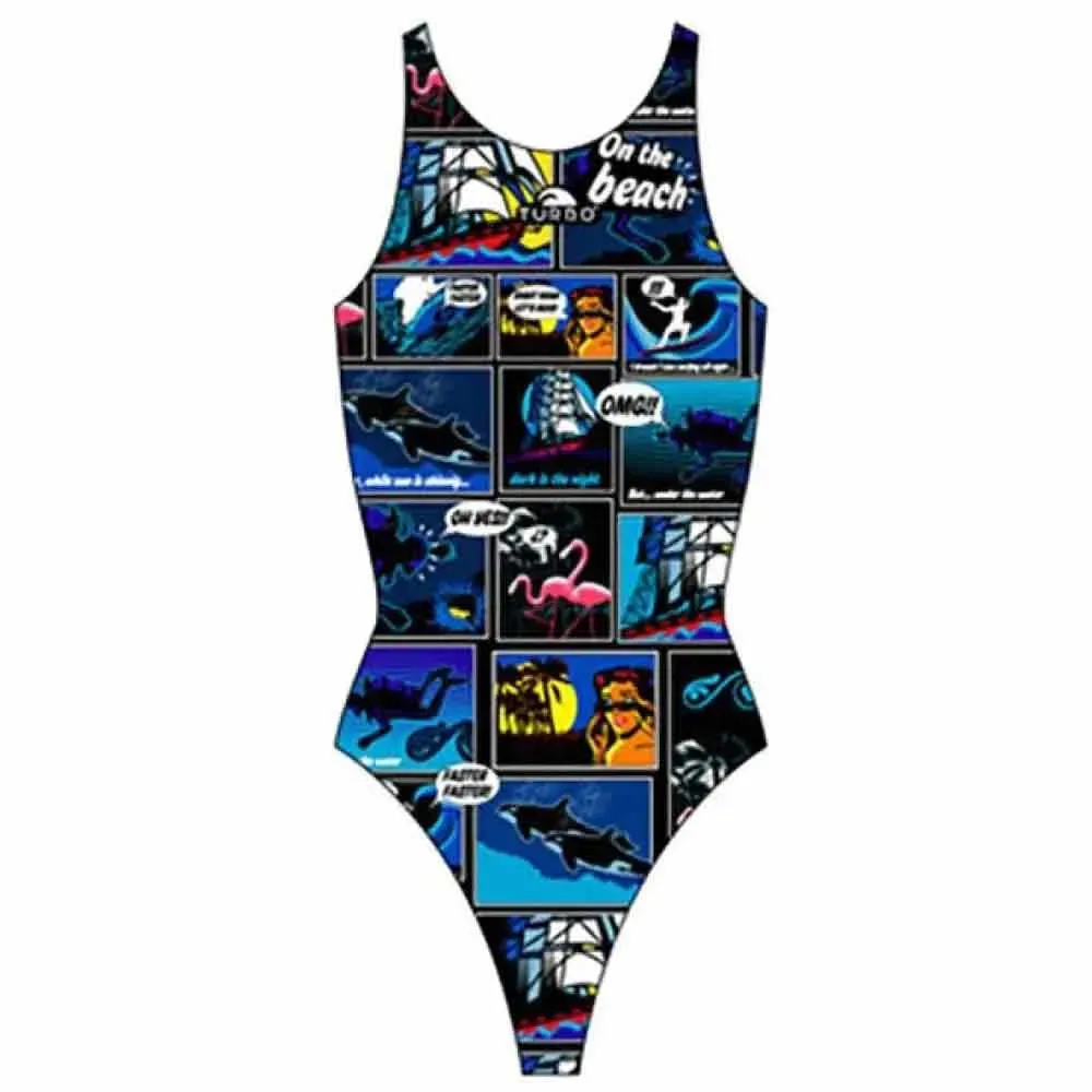 New Comic Pro Resist Swimsuit Multicolor 9-10 Years Girls - TURBO - FashionsVida