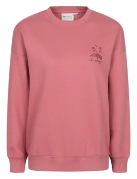 Women's 'Lake District' Soft Comfortable Lightweight Warm Graphic Sweatshirt in Light Pink Size: 18 - Light Pink - Size: 18 - Mountain Warehouse - FashionsVida