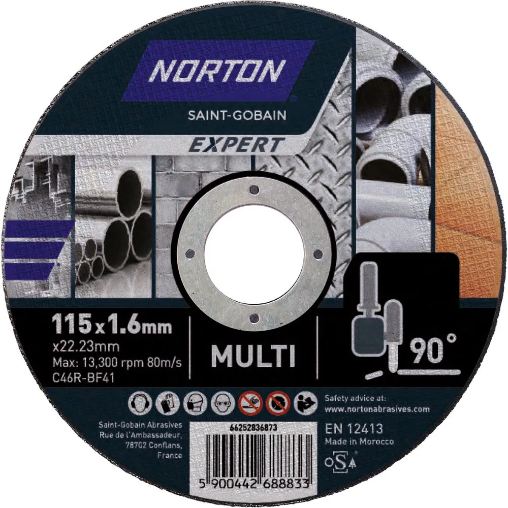 Discos de Corte para Multimateriales 115 x 1 mm - NORTON EXPERT - FashionsVida