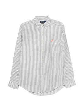 Custom Fit Striped Linen Shirt for Men