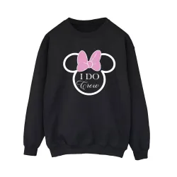 Women's I Do Crew Minnie Mouse Sweatshirt in Black Size: Small - Black - Size: S