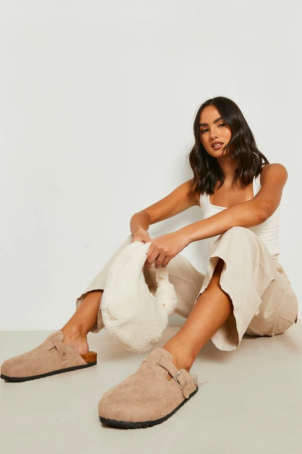 Womens Closed Toe Clog - Taupe - Size Uk 8 - Boohoo - FashionsVida