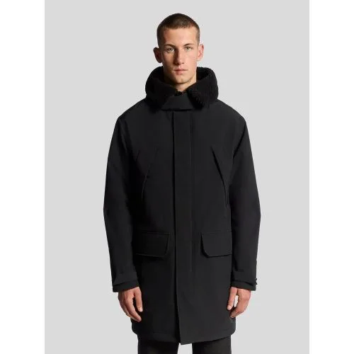 Mens Jet Black Cold Weather Parka - Male - Black - Medium - Lyle and Scott - FashionsVida