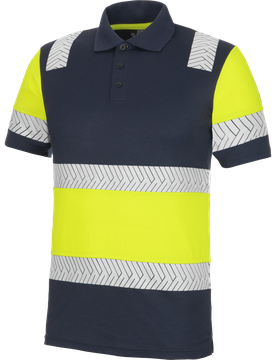 WÜRTH MODYF Polo haute visibilité FLUO ONE jaune/marine Bleu marine
