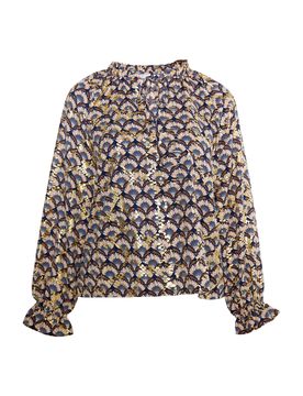 IZIA Blusa azul / amarillo / oro