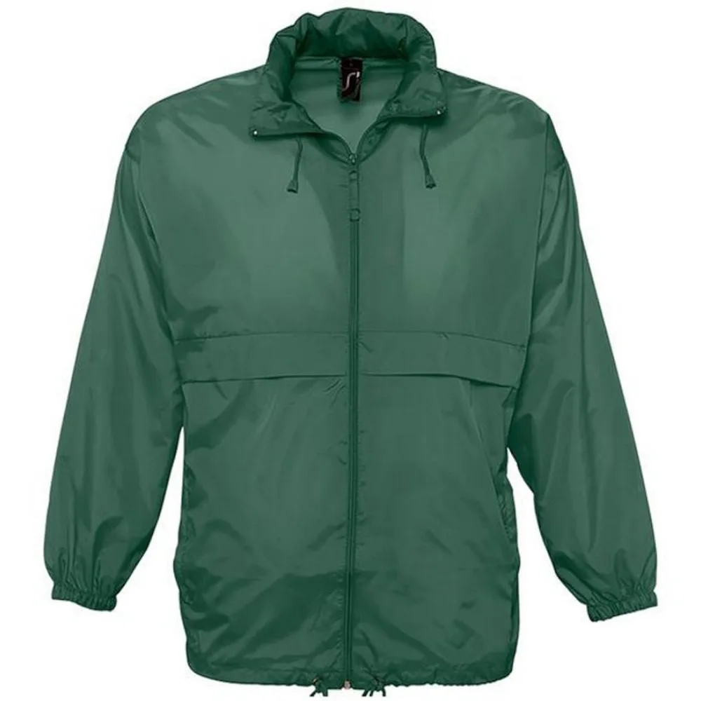 Unisex Surf Windbreaker Lightweight Jacket (Forest Green) Nylon - Size X-Small - SOLS - FashionsVida