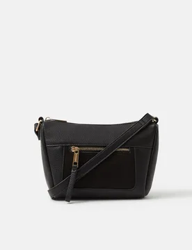 Faux Leather Cross Body Bag Black female - Accessorize - FashionsVida