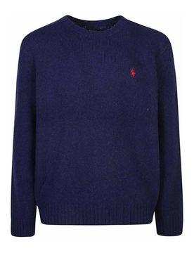 Knit Crewneck con cavallo rosso