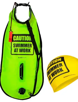 Caution Swimmer At Work Buoy 28l Yellow 28 Liters unisex - Buddyswim - FashionsVida