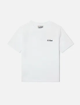 T-shirt con ricamo bambino bianco - SAINT BARTH - FashionsVida