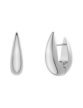 Pendientes CREST HOOPS Large Steel plata