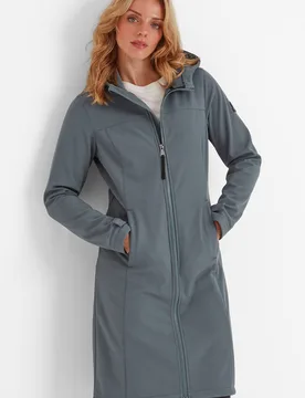 Women's 'Marina' Long Water Resistant Softshell Jacket in Dark Grey Size: 16 - Dark Grey - Size: 16 - TOG24 - FashionsVida