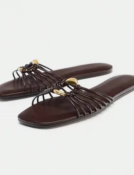 Sandalias de dedo tipo chanclas de suela gruesa, estilo minimalista vintage romano, talla grande, para verano, playa y vacaciones, exportación europe - Shein - FashionsVida