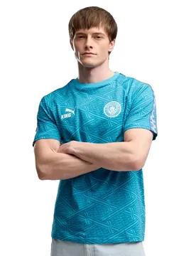 T-shirt à Manches Courtes Manchester City Fc King Speed Blue / White L