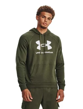 Sweat à Capuche Rival Fleece Logo Marine OD Green 390 / White 100 2XL - Under armour - FashionsVida