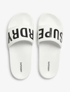 Logo Flat Pool Sliders White female - Superdry & Co - FashionsVida