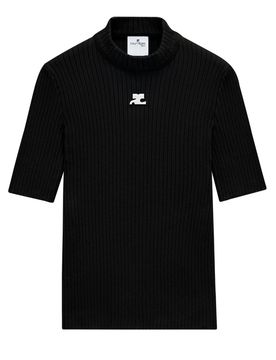 REEDITION SHORT SLEEVES RIB KNIT SWEATER