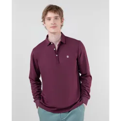 Polo de hombre de sepiia de manga larga