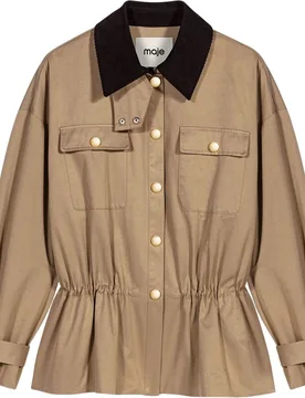 Sobrecamisa de mujer semilarga con forro desmontable y cuello de pana - Maje - FashionsVida