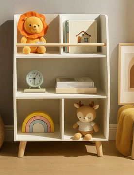 Scaffale per bambini per giocattoli e libri - bianco