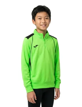 Championship Vii Half Zip Sweatshirt Fluor Green / Black 12-14 Years - Joma - FashionsVida